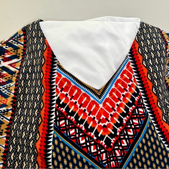 BeBop Red and Blue Geometric Mini Dress - Picture 5 of 14